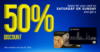 Unibank Offers 50% Discount on Cards During Weekends